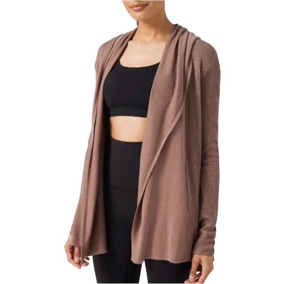 Lululemon Women's Sundown Wrap Heathered Spanish Oak Brown Cardigan Size 2 - Picture 1 of 5